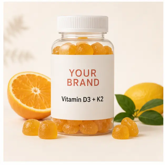 Vitamin D3 + K2 Gummies YOUR BRAND private-label gummy packaging concept